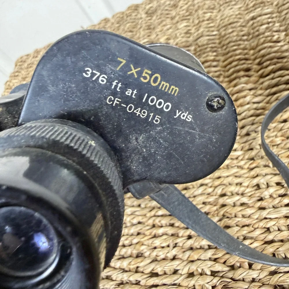 Vintage‎ Sears Binoculars Black 7x50mm Model 6204 Coated Optics Japan